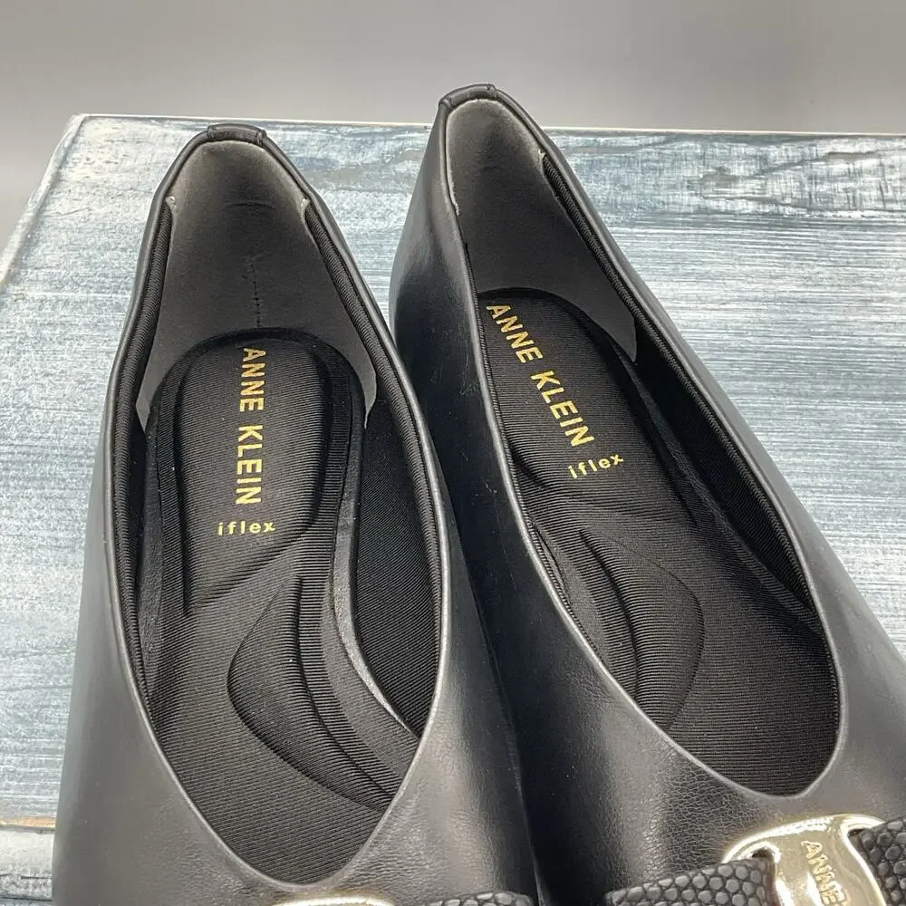 NEW Anne Klein Women’s Willow Ballet Flats Black Size 6M